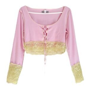 Urban Outfitters Corset Crop Top Fairy Lace Up Cottagecore Pastel Romantic